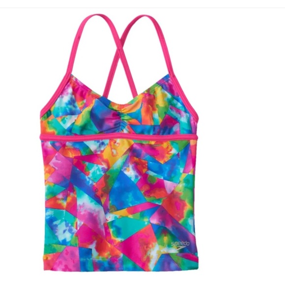 Speedo Girl Size 10 Tie Dye Tankini top size 8 - Picture 1 of 8